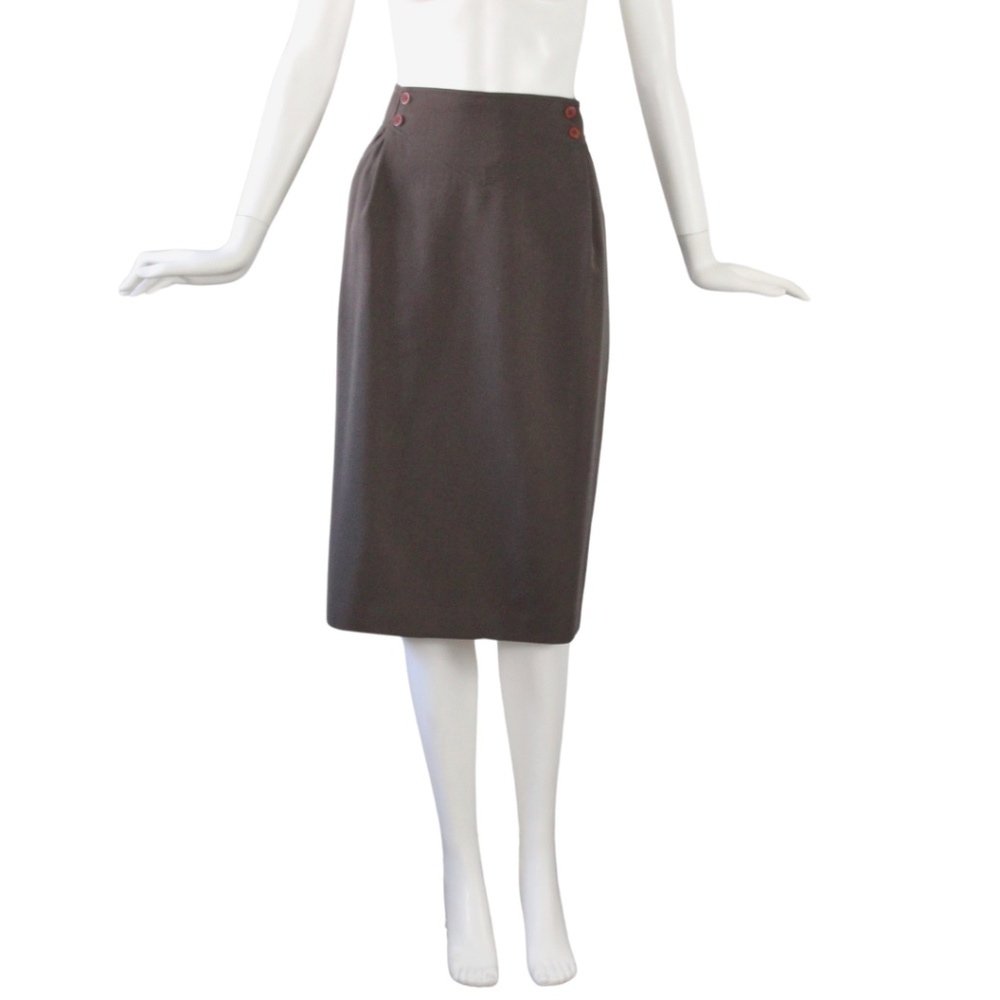 VINTAGE 1980s Christian Dior SeMilitary Skirt - Size 14